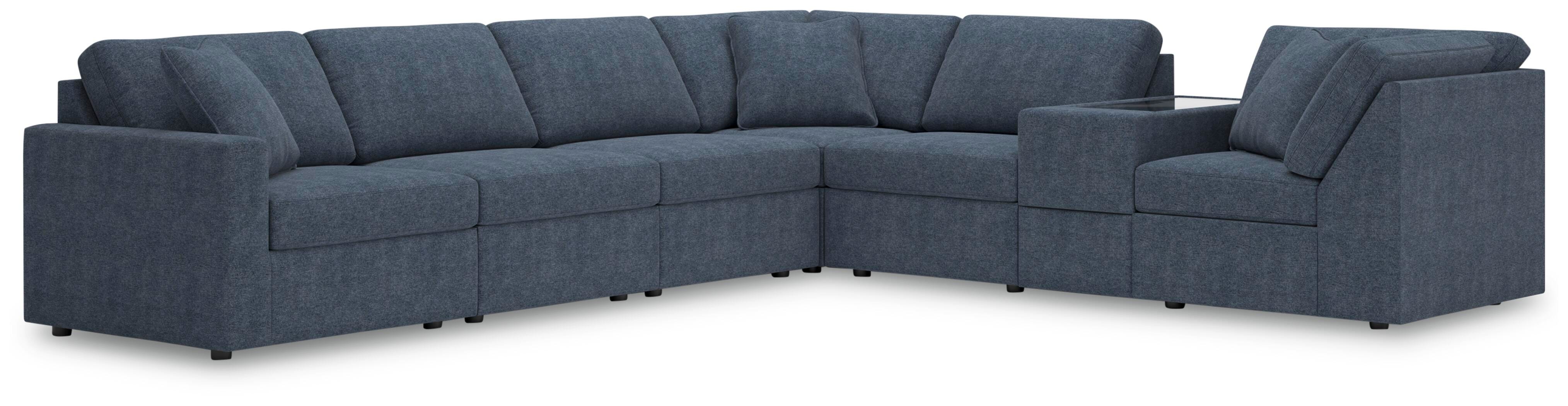 Modmax 7-Piece Sectional with Storage Console in Ink Performance Fabric and Next-Gen Nuvella