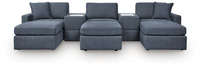 Modmax 5-Piece Sectional and 3 Ottomans in Ink