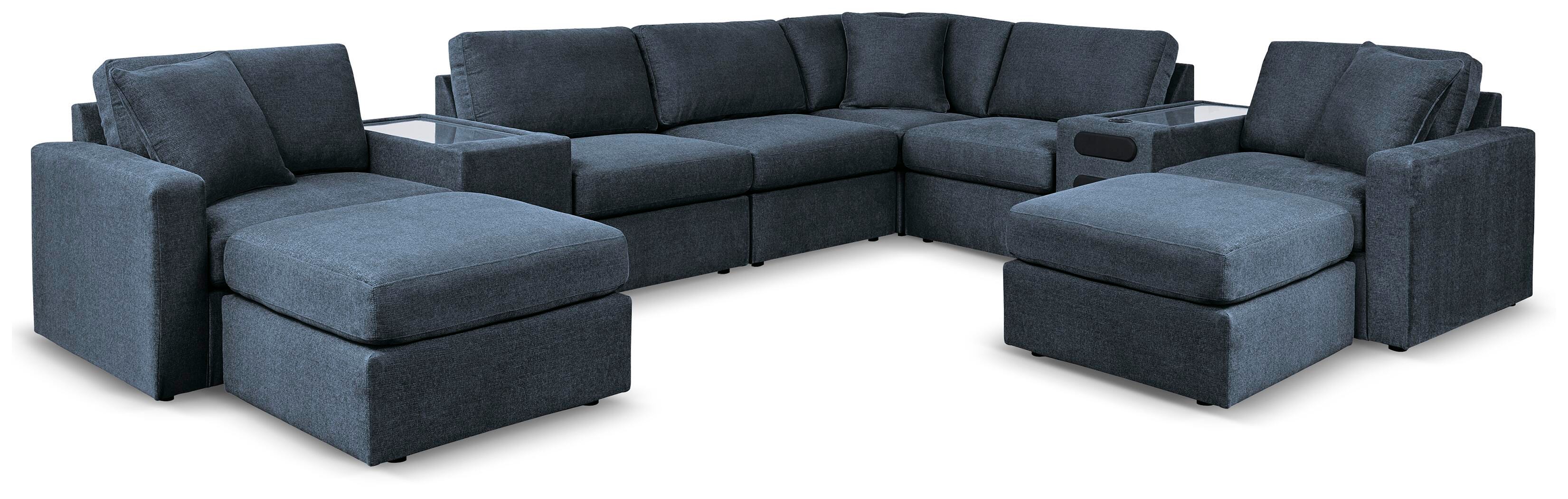 Modmax 8-Piece Sectional and 2 Ottomans in Ink