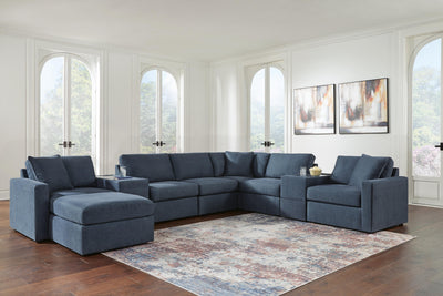 Modmax 8-Piece Sectional and Ottoman in Ink