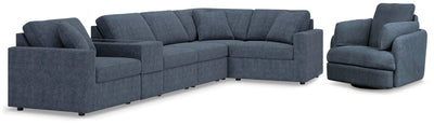 Modmax 6-Piece Sectional and Swivel Glider Recliner in Ink