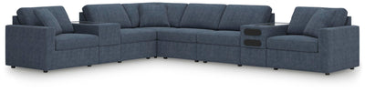 Modmax 8-Piece Sectional with Audio and Storage Consoles in Ink Performance Fabric and Next-Gen Nuvella