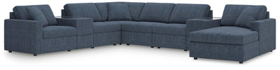 Modmax 8-Piece RAF Chaise Sectional and Storage Consoles in Ink Performance Fabric and Next-Gen Nuvella
