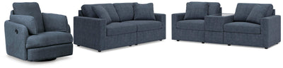 Modmax 3-Piece Sectional Sofa, 2-Piece Sectional Loveseat and Swivel Glider Recliner in Ink