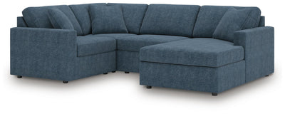 Modmax 4-Piece RAF Chaise Sectional in Ink Performance Fabric and Next-Gen Nuvella
