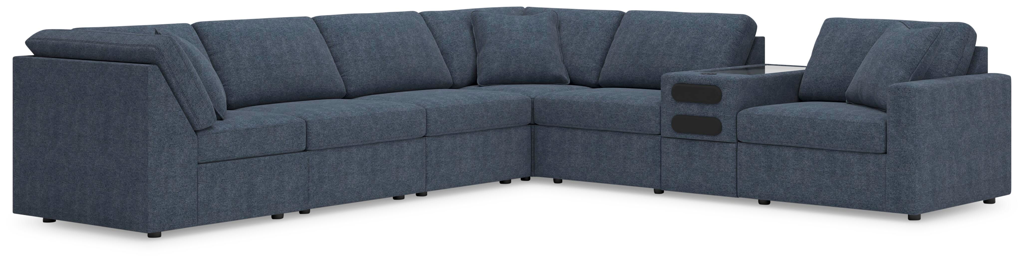 Modmax 7-Piece Sectional w/ Audio Console in Ink Performance Fabric and Next-Gen Nuvella