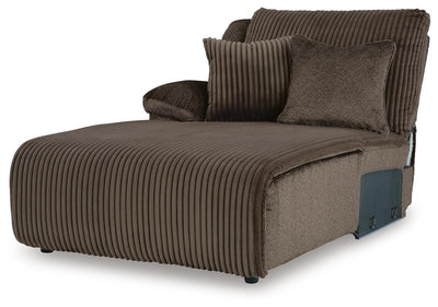 Top Tier 6-Piece LAF Chaise Reclining Sectional in Chocolate Velvet