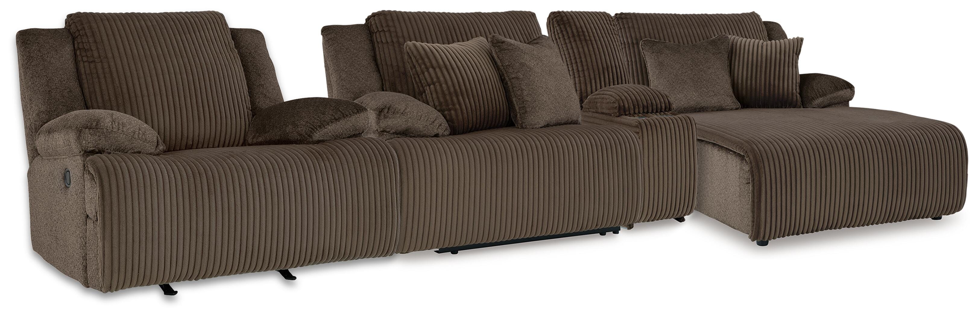 Top Tier 3-Piece Sectional and Recliner in Chocolate