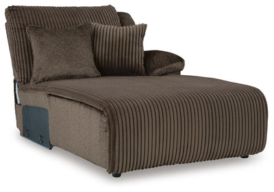 Top Tier 3-Piece Reclining Sectional Sofa Chaise in Chocolate Velvet
