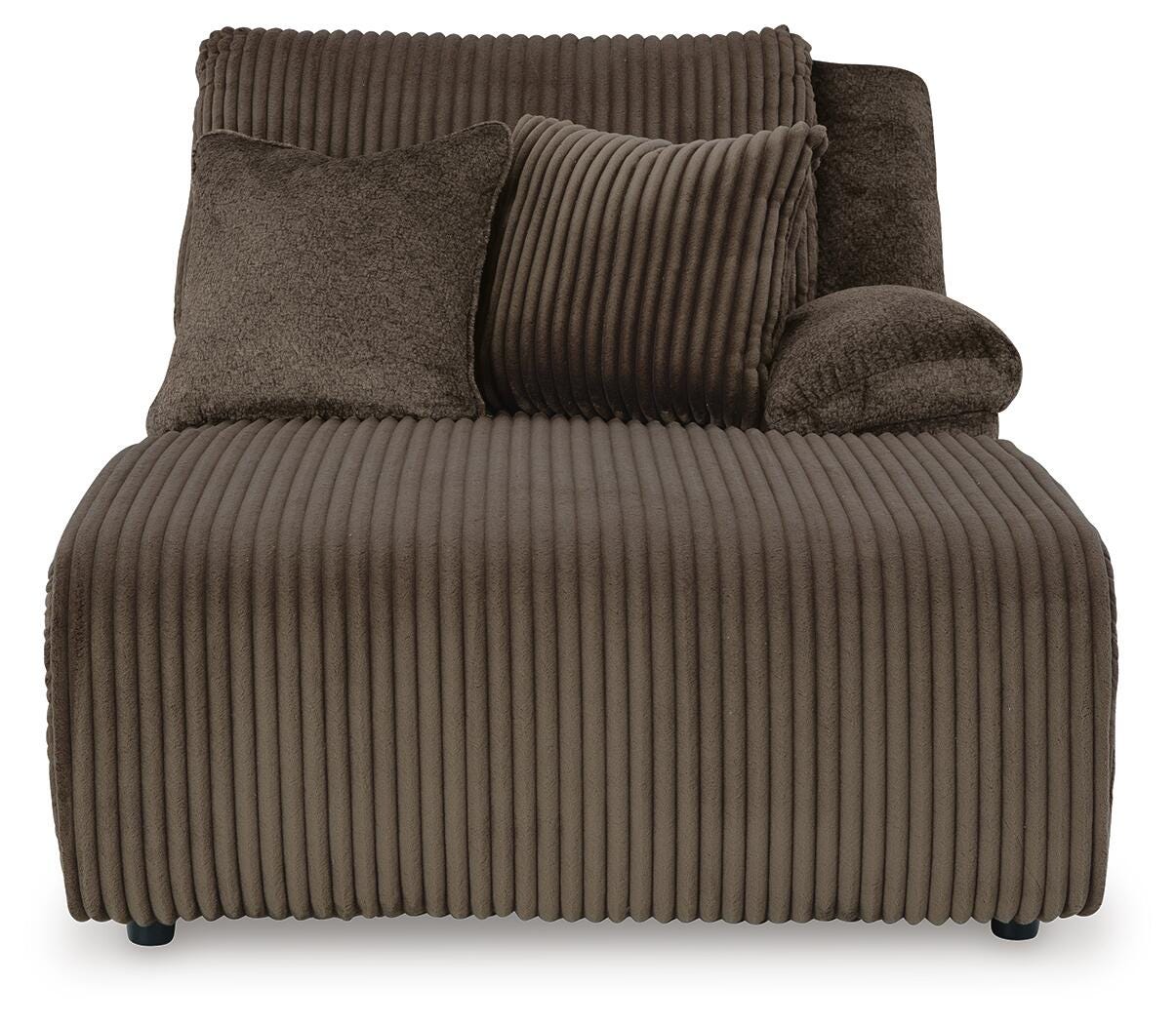 Top Tier 4-Piece RAF Chaise Reclining Sectional in Chocolate