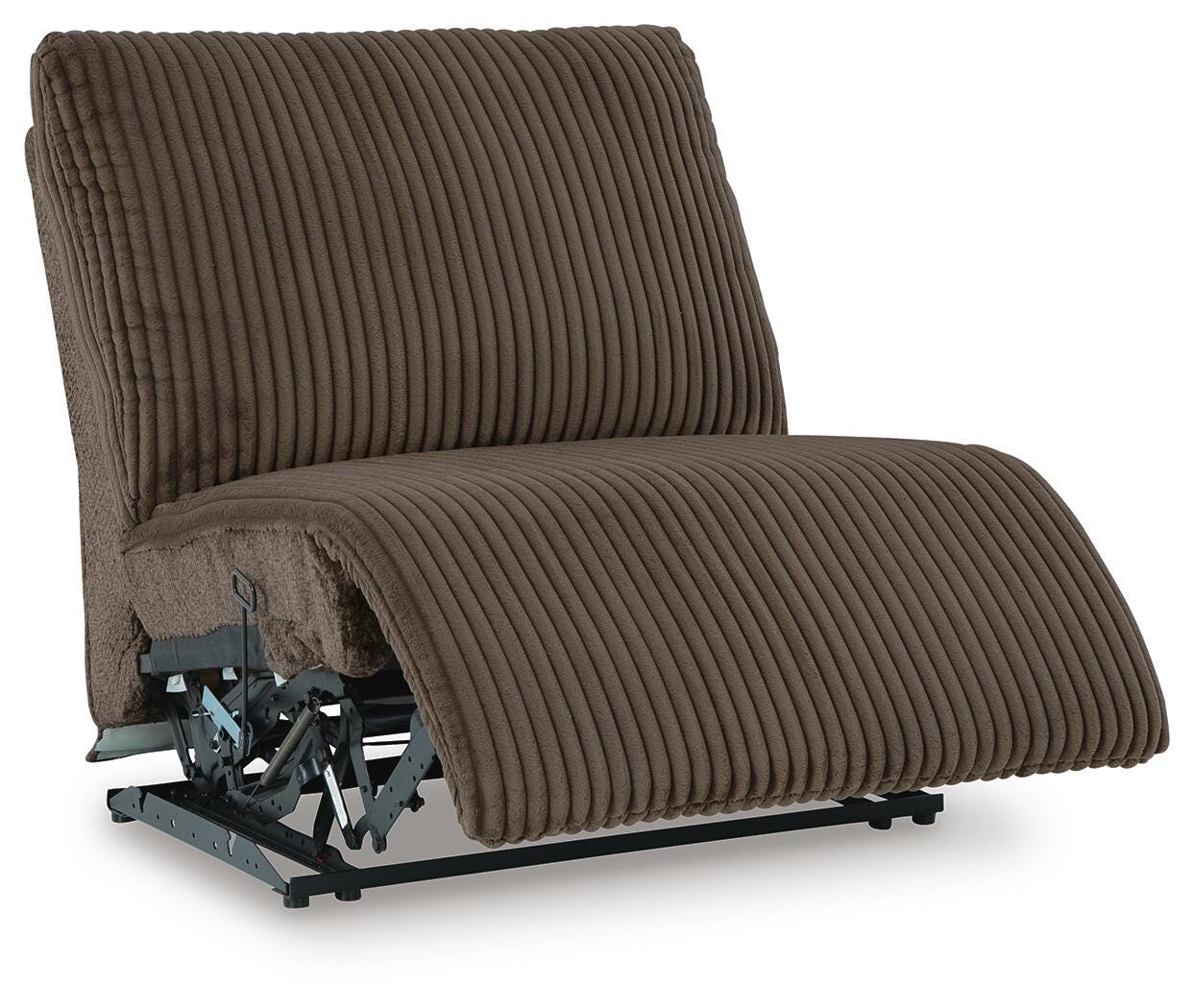 Top Tier 3-Piece Reclining Sofa Chaise Sectional in Chocolate Velvet