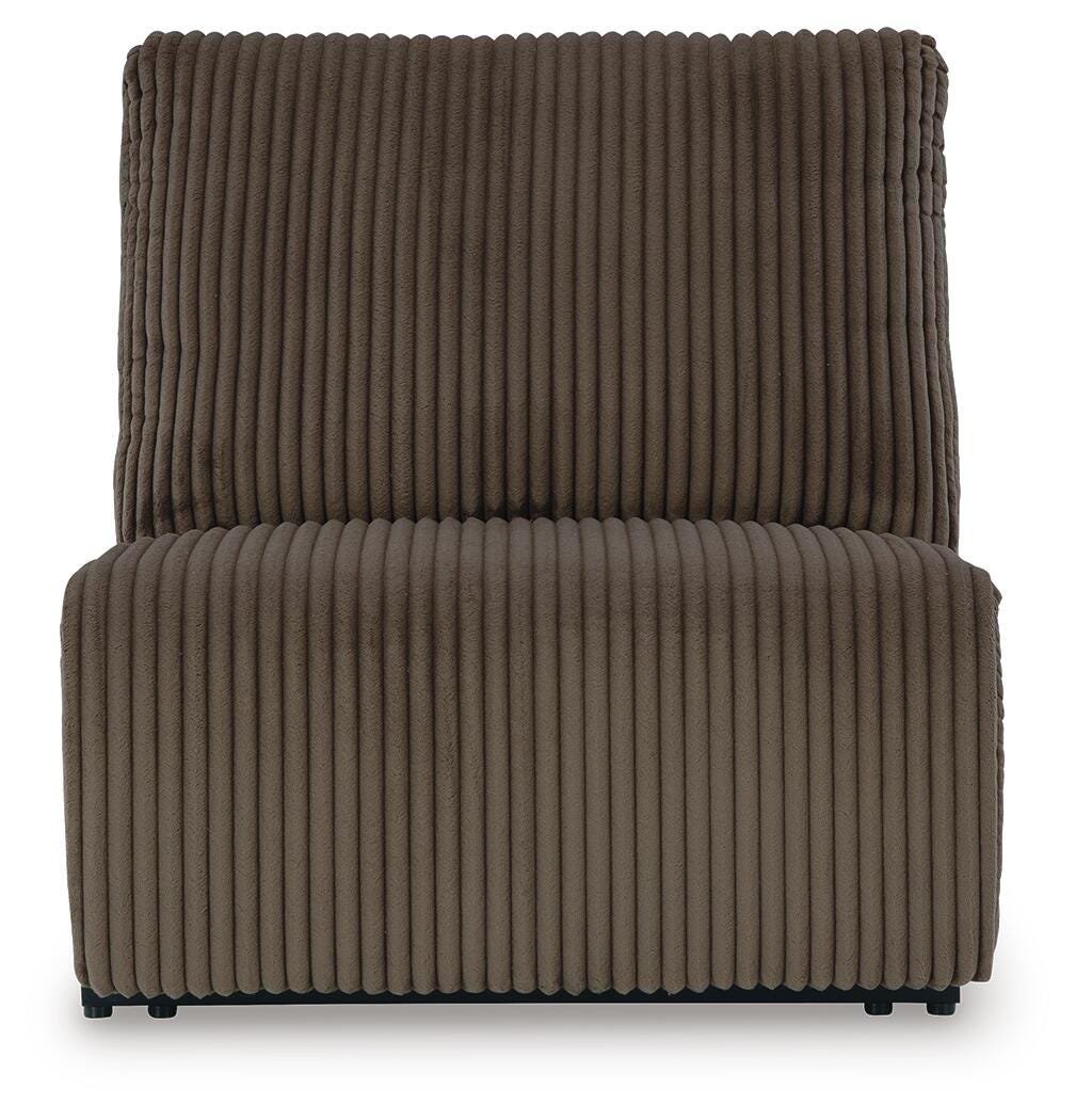 Top Tier 3-Piece RAF Chaise Reclining Sectional in Chocolate Velvet
