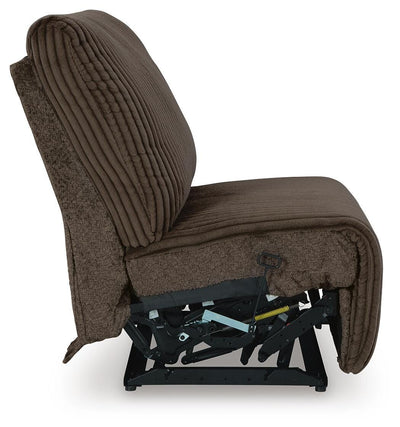 Top Tier 3-Piece Reclining Sofa Chaise Sectional in Chocolate Velvet