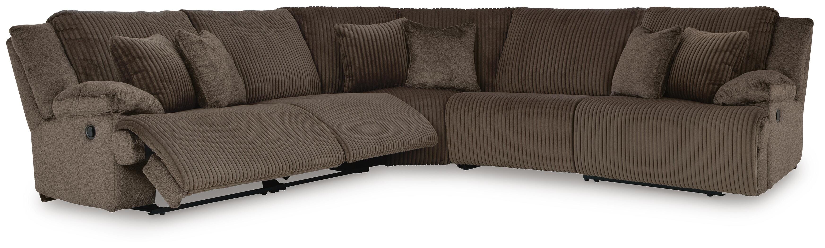 Top Tier 5-Piece Reclining Sectional in Chocolate Velvet