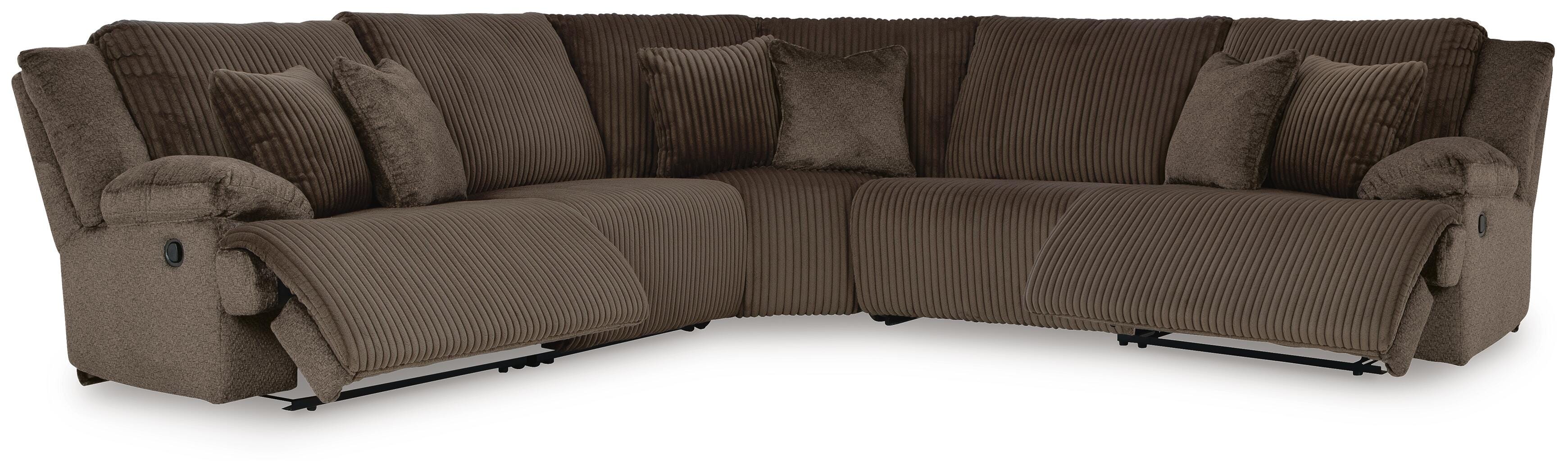 Top Tier 5-Piece Reclining Sectional in Chocolate Velvet