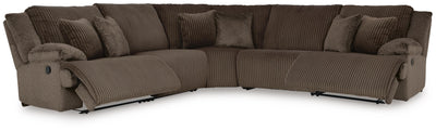 Top Tier 5-Piece Reclining Sectional in Chocolate Velvet