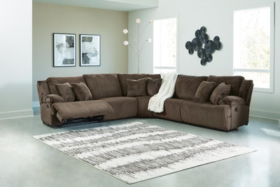 Top Tier 5-Piece Reclining Sectional in Chocolate Velvet