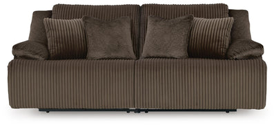 Top Tier 2-Piece Reclining Sectional Loveseat in Chocolate Velvet