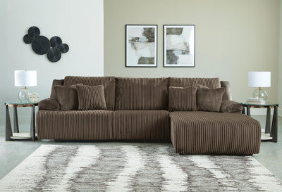 Top Tier 3-Piece Reclining Sectional Sofa Chaise in Chocolate Velvet