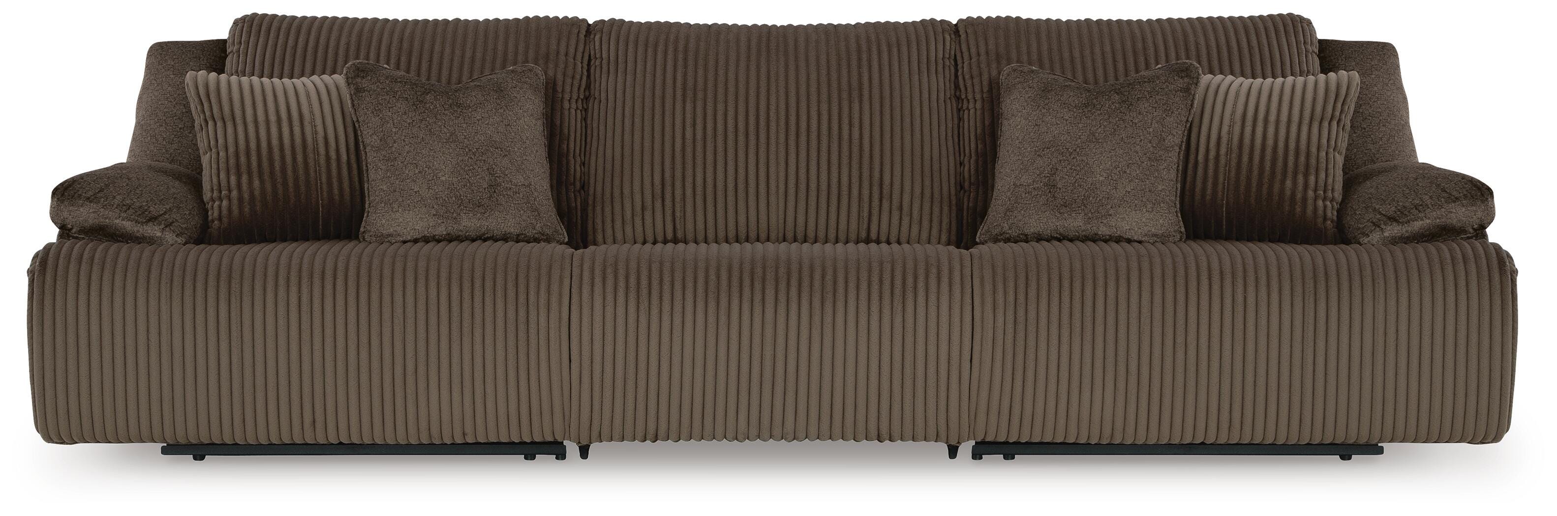 Top Tier 3-Piece Reclining Sectional Sofa in Chocolate Velvet