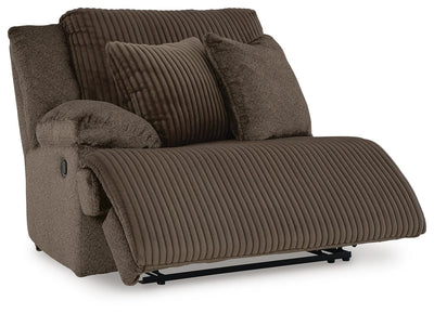 Top Tier 3-Piece RAF Chaise Reclining Sectional in Chocolate Velvet