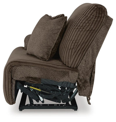 Top Tier 3-Piece RAF Chaise Reclining Sectional in Chocolate Velvet
