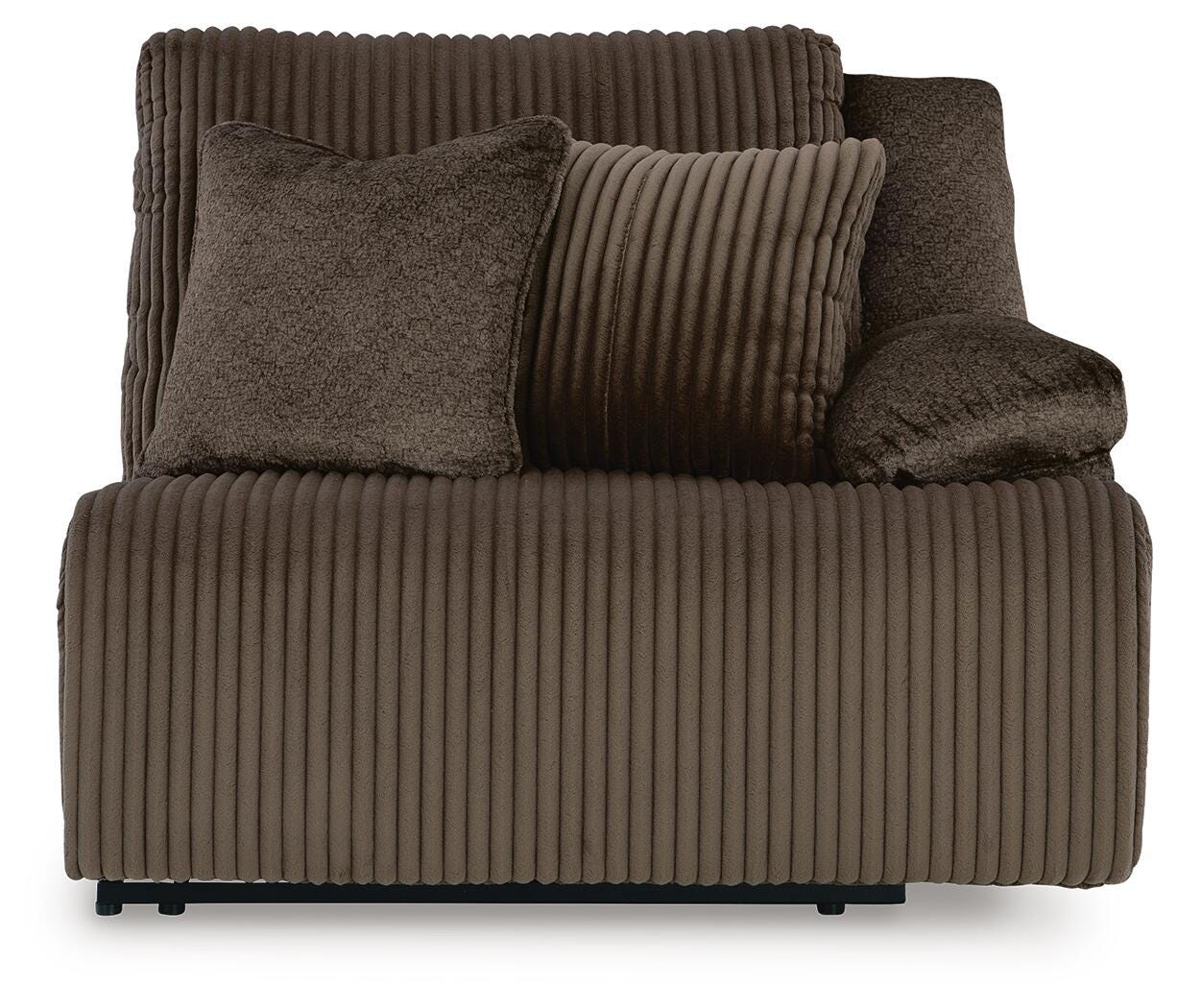 Top Tier 3-Piece Reclining Sofa Chaise Sectional in Chocolate Velvet