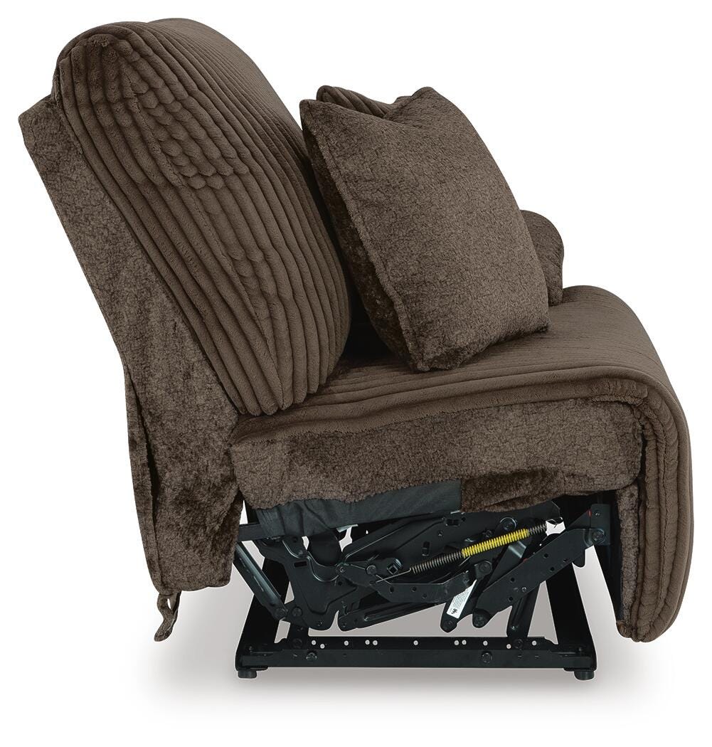 Top Tier 3-Piece Reclining Sofa Chaise Sectional in Chocolate Velvet