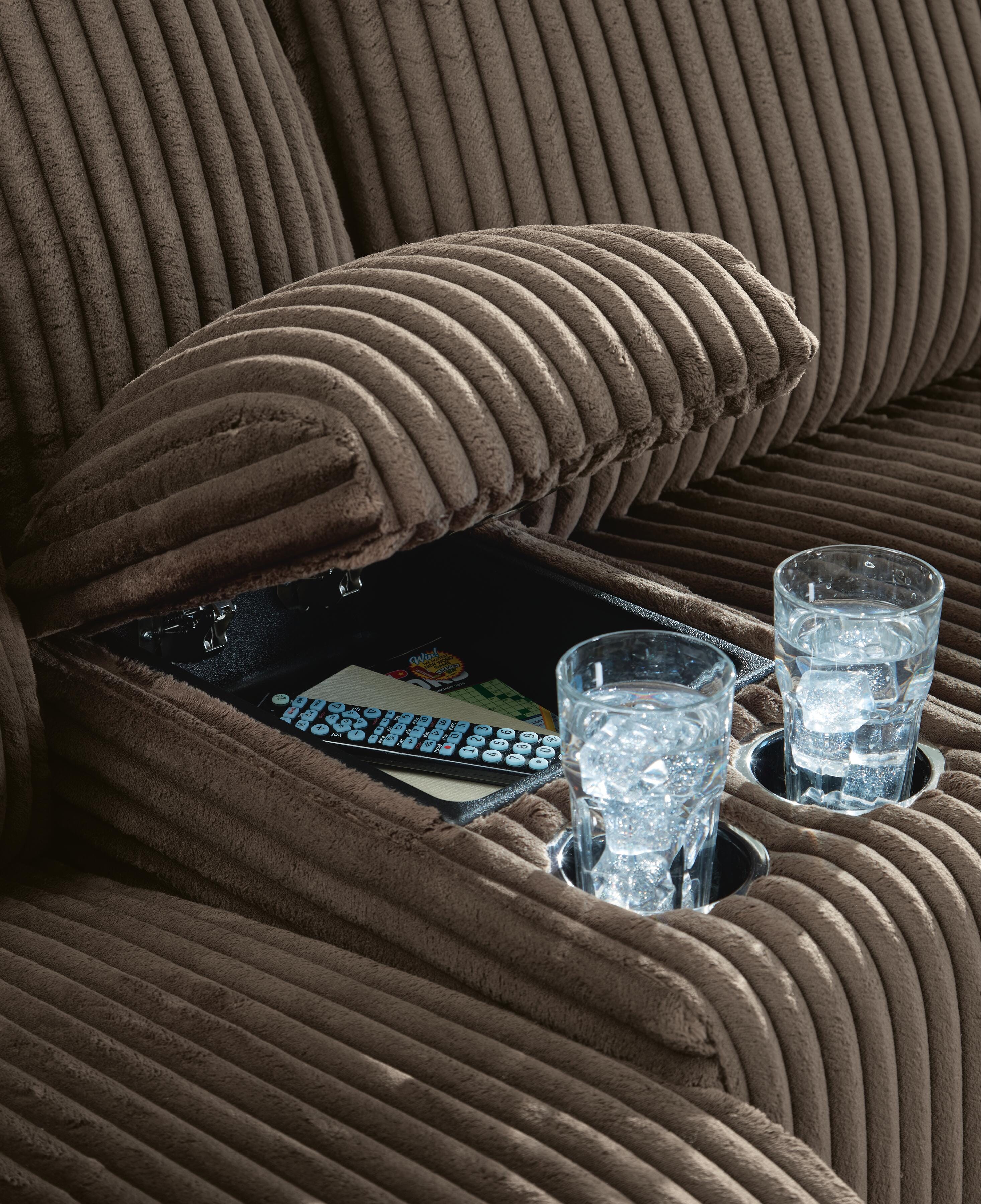 Top Tier 4-Piece LAF Chaise Reclining Sectional in Chocolate