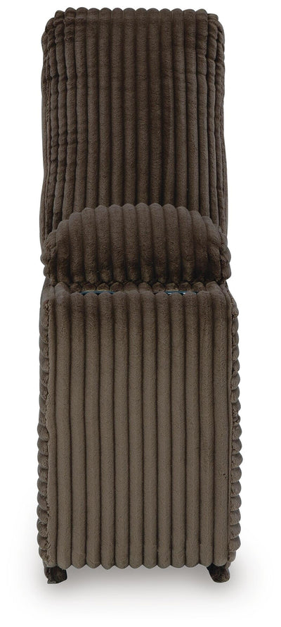 Top Tier 3-Piece LAF Chaise Reclining Sectional Sofa in Chocolate Velvet