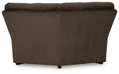 Top Tier 6-Piece LAF Chaise Reclining Sectional in Chocolate Velvet