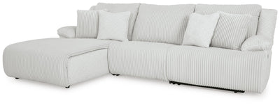 Top Tier 3-Piece Reclining Sectional Sofa Chaise in Alloy Velvet