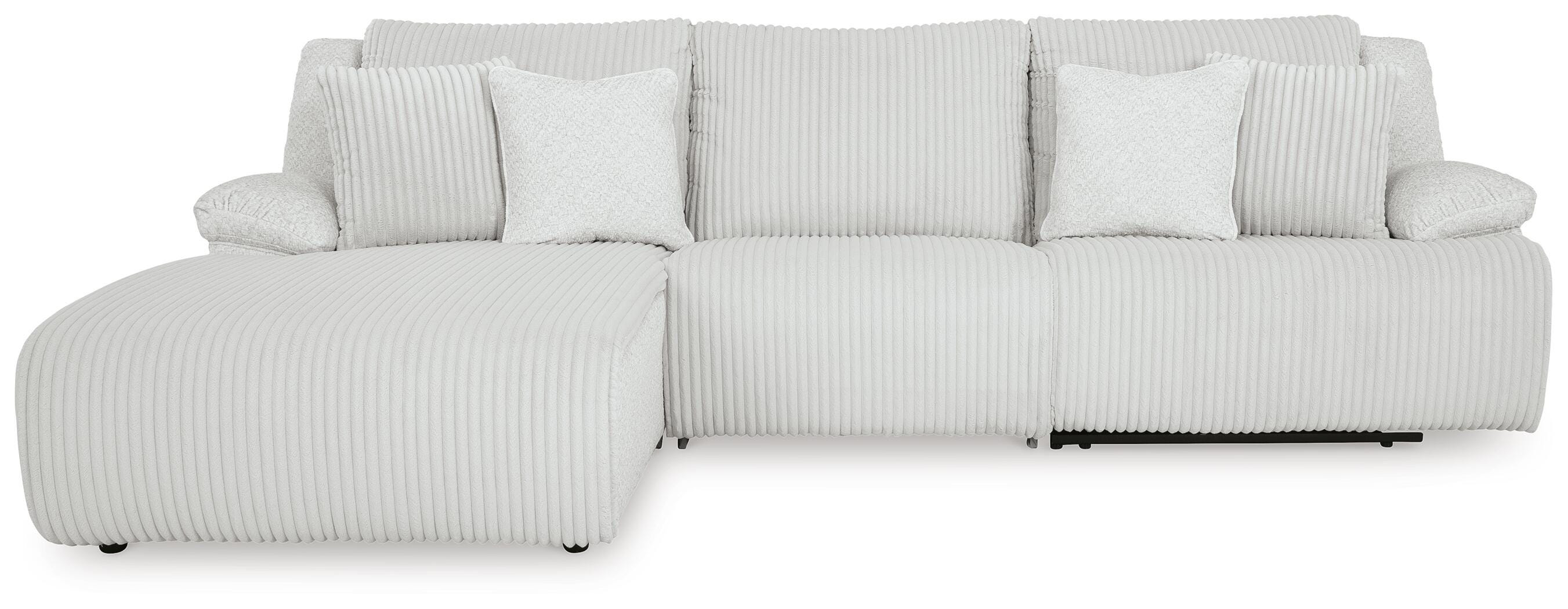 Top Tier 3-Piece Reclining Sectional Sofa Chaise in Alloy Velvet