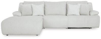 Top Tier 3-Piece Reclining Sectional Sofa Chaise in Alloy Velvet