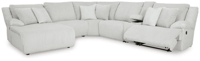 Top Tier 6-Piece LAF Chaise Reclining Sectional in Alloy Velvet
