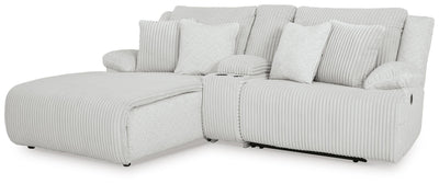 Top Tier 3-Piece LAF Chaise Reclining Sectional Sofa in Alloy Velvet