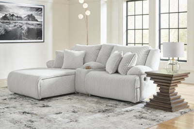 Top Tier 3-Piece LAF Chaise Reclining Sectional Sofa in Alloy Velvet