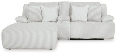 Top Tier 3-Piece LAF Chaise Reclining Sectional Sofa in Alloy Velvet