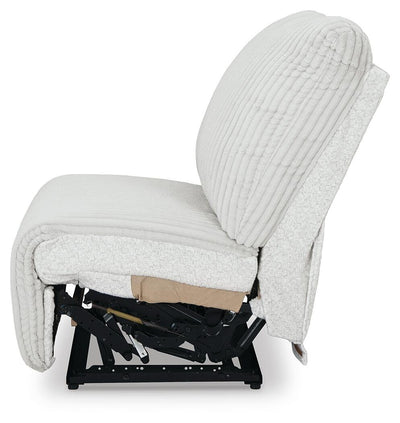 Top Tier 4-Piece LAF Chaise Reclining Sectional in Alloy Velvet