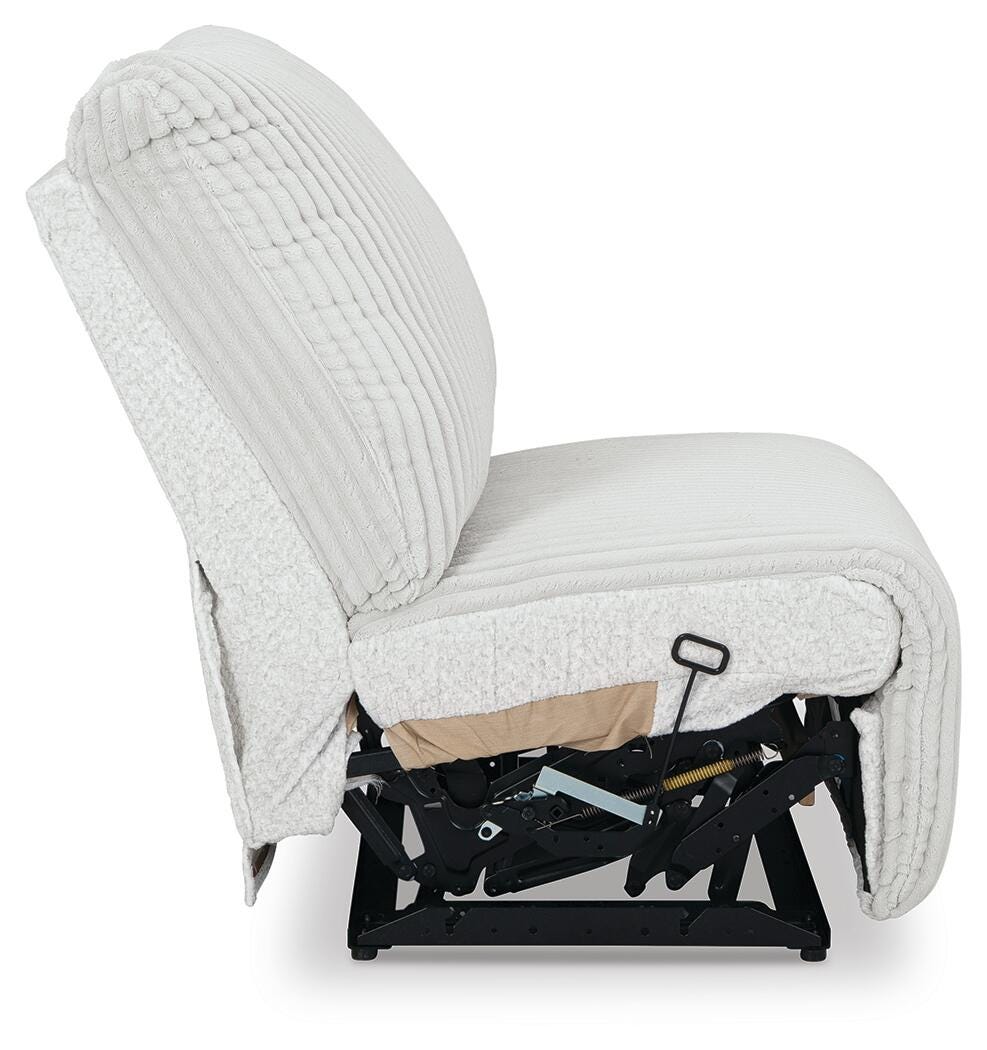 Top Tier 4-Piece LAF Chaise Reclining Sectional in Alloy Velvet