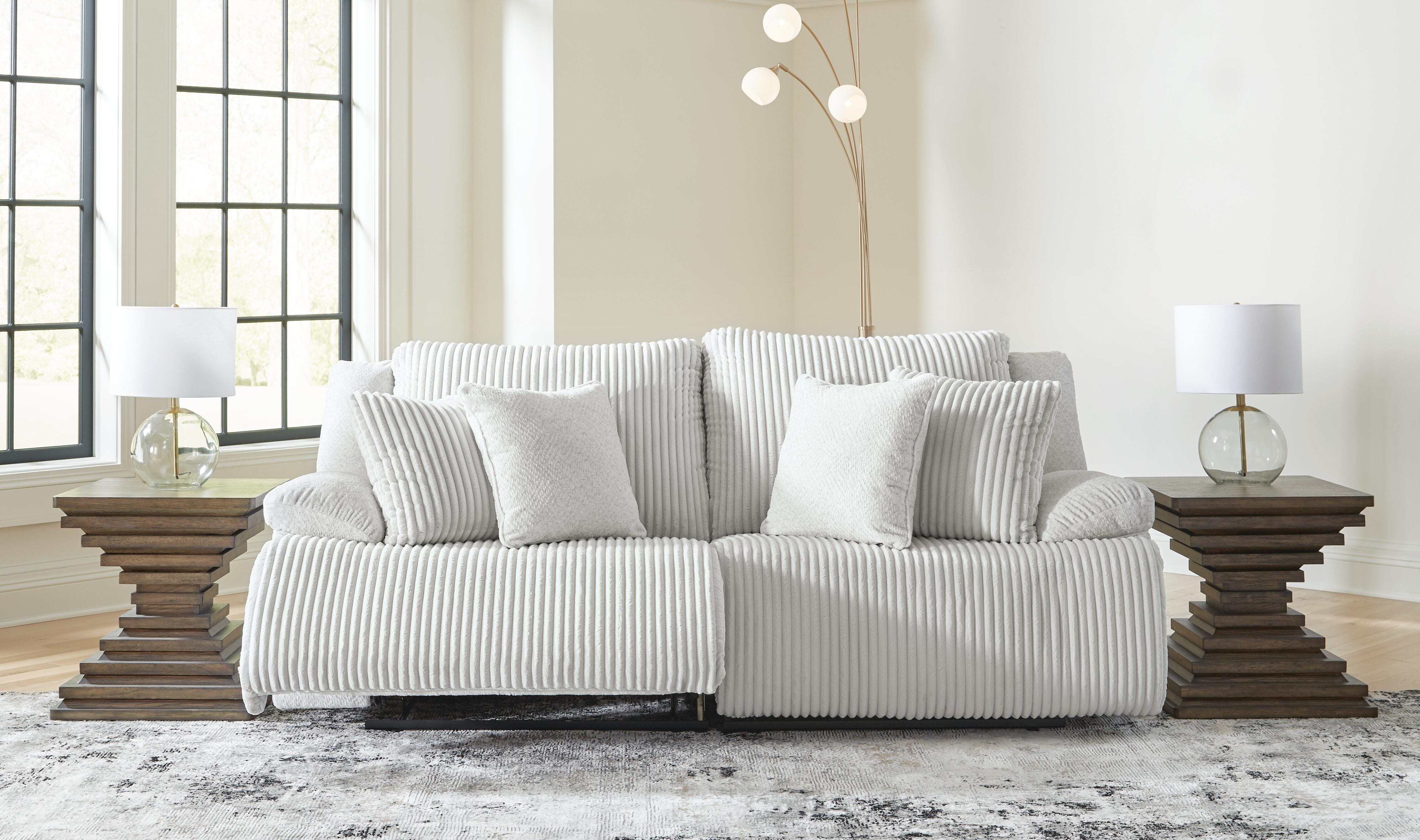 Top Tier 2-Piece Reclining Sectional Loveseat in Alloy Velvet