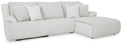 Top Tier 3-Piece Reclining Sectional Sofa with RAF Chaise in Alloy Velvet