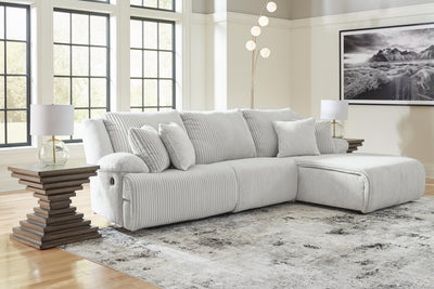 Top Tier 3-Piece Reclining Sectional Sofa with RAF Chaise in Alloy Velvet