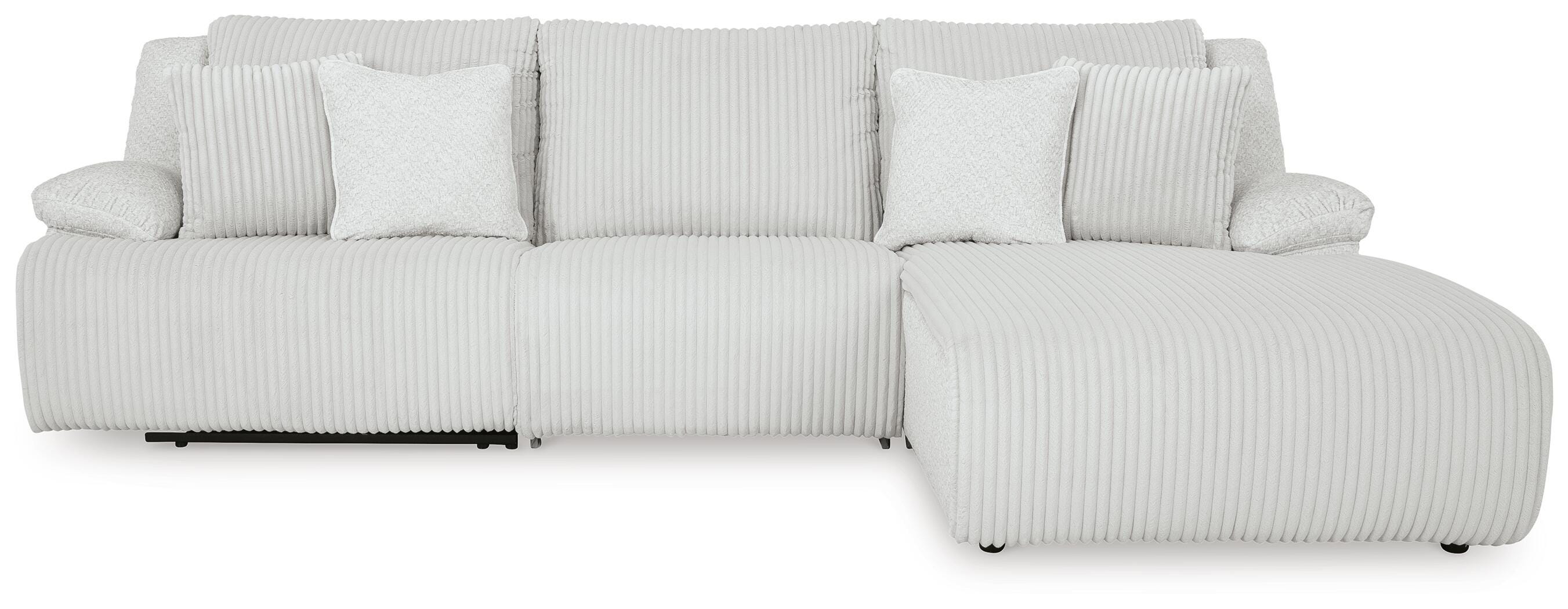 Top Tier 3-Piece Reclining Sectional Sofa with RAF Chaise in Alloy Velvet