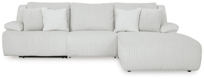 Top Tier 3-Piece Reclining Sectional Sofa with RAF Chaise in Alloy Velvet