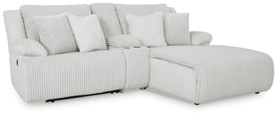 Top Tier 3-Piece RAF Reclining Sectional Sofa with Chaise in Alloy Velvet