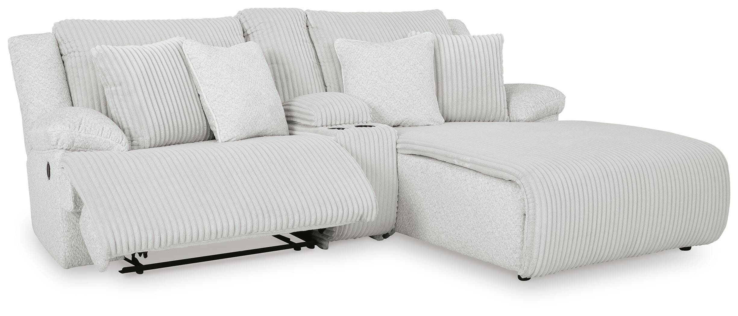 Top Tier 3-Piece RAF Reclining Sectional Sofa with Chaise in Alloy Velvet