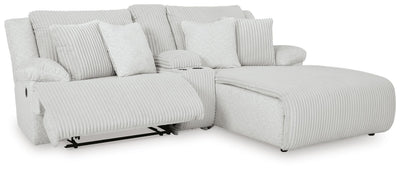 Top Tier 3-Piece RAF Reclining Sectional Sofa with Chaise in Alloy Velvet