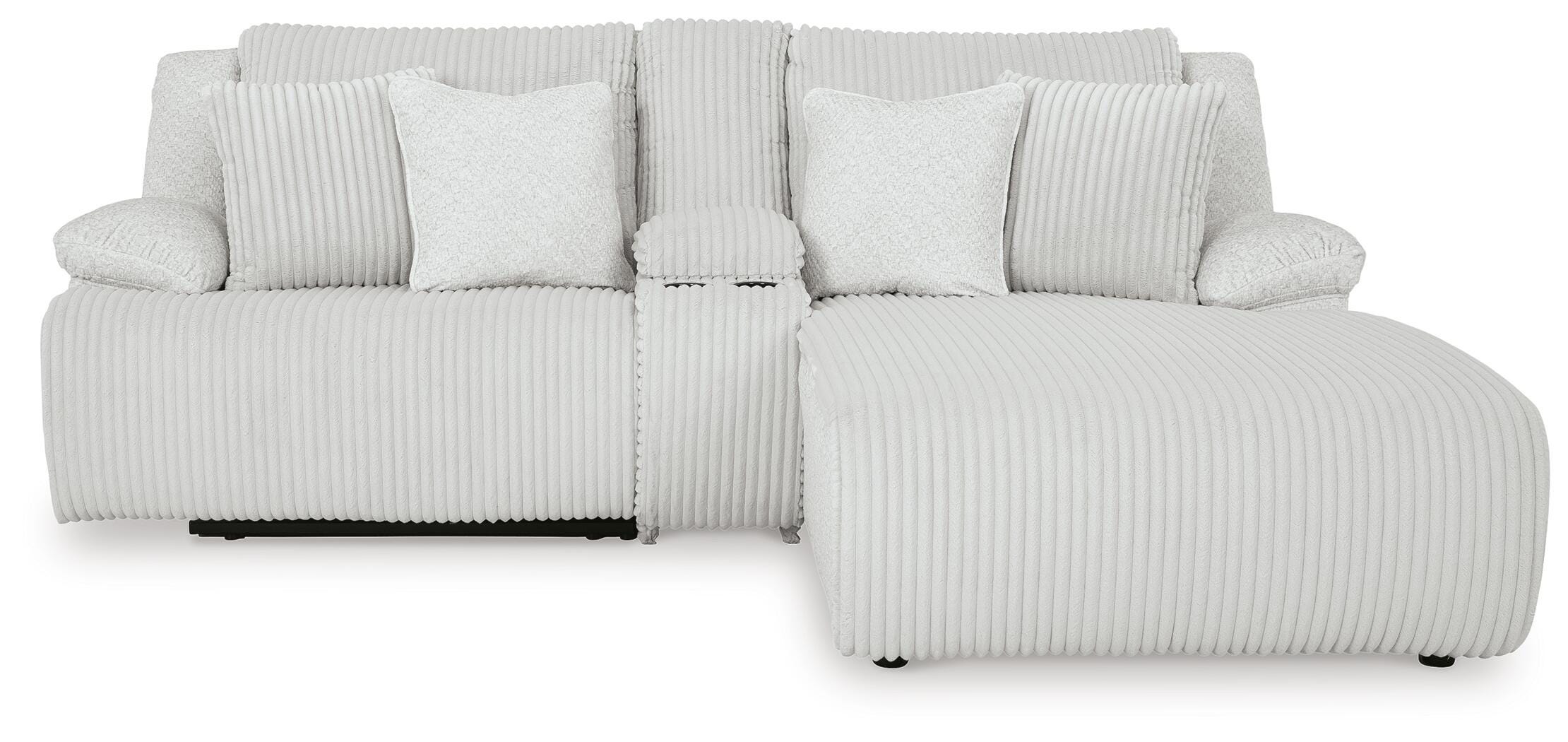 Top Tier 3-Piece RAF Reclining Sectional Sofa with Chaise in Alloy Velvet