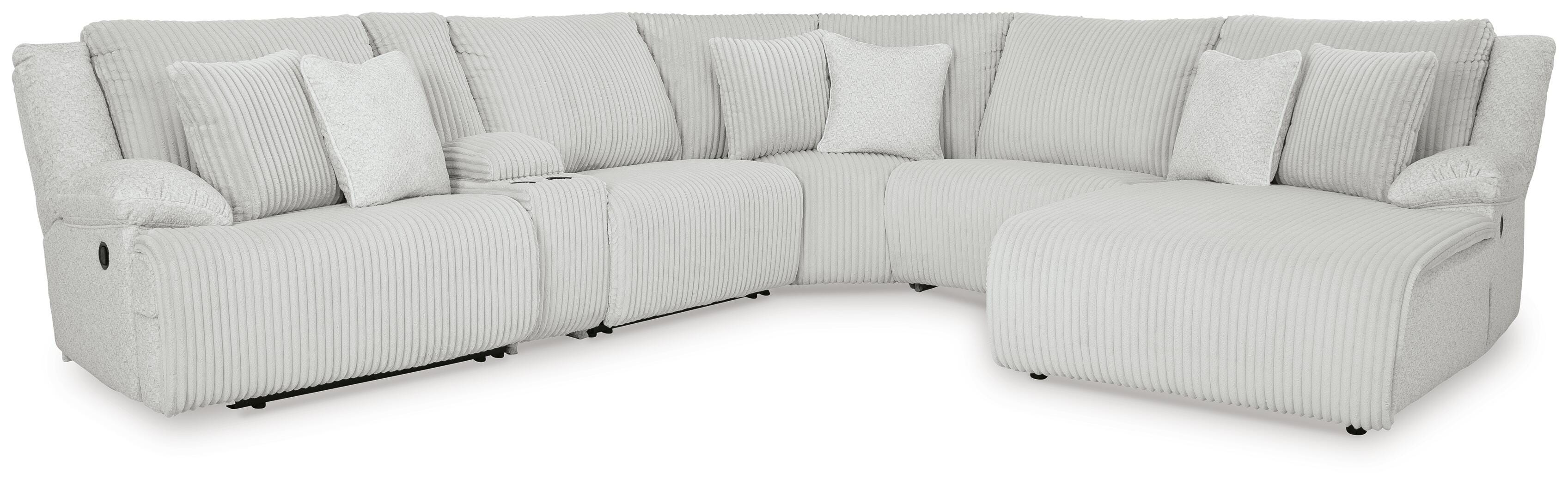 Top Tier 6-Piece Reclining Sectional with Chaise in Alloy Velvet